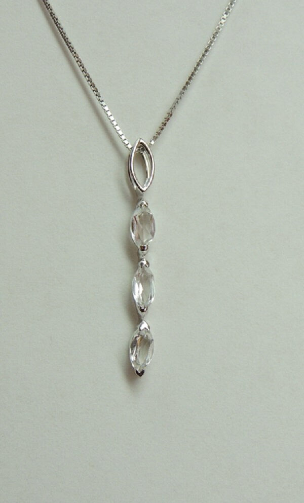Edler 0,80 Carat weisstopas Anhanger 925 Silber weisser Topas Top Anhanger