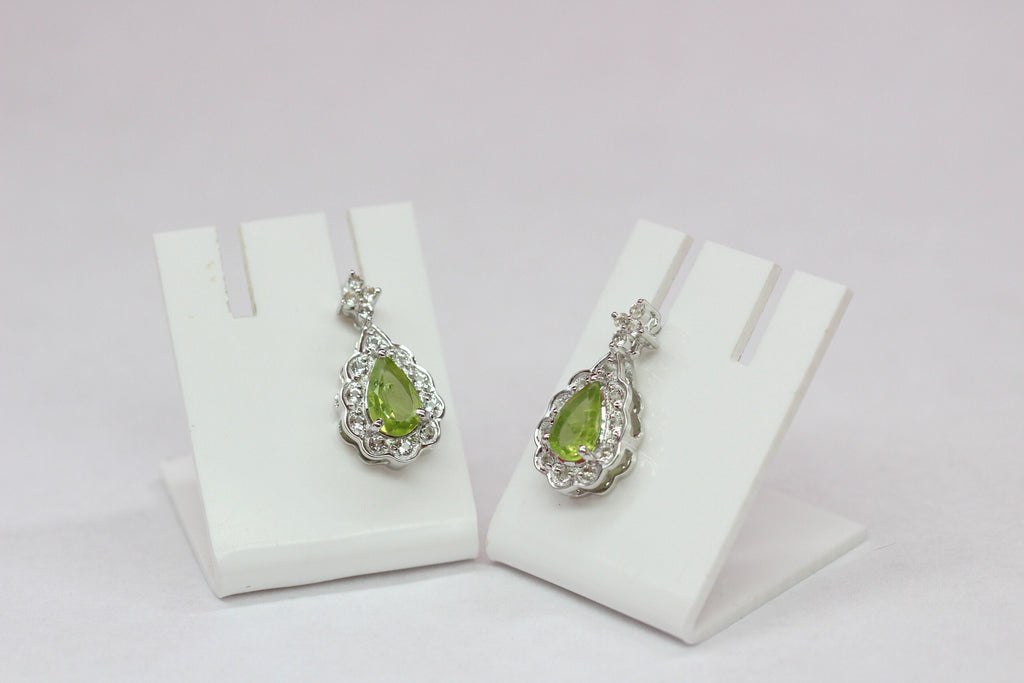 Edler 1,08 Carat Peridot weisstopas Ohrstecker 925 Silber maigraner Olivin Topas