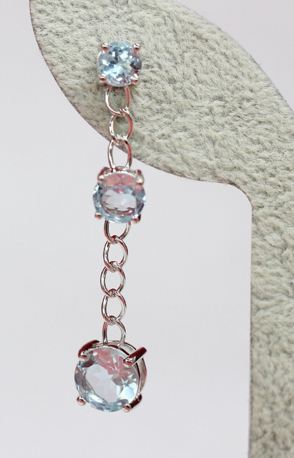 Edler 8,0 Carat Blautopas Ohrstecker 925 Silber Sky blue Toaps Ohrringe in blau Top