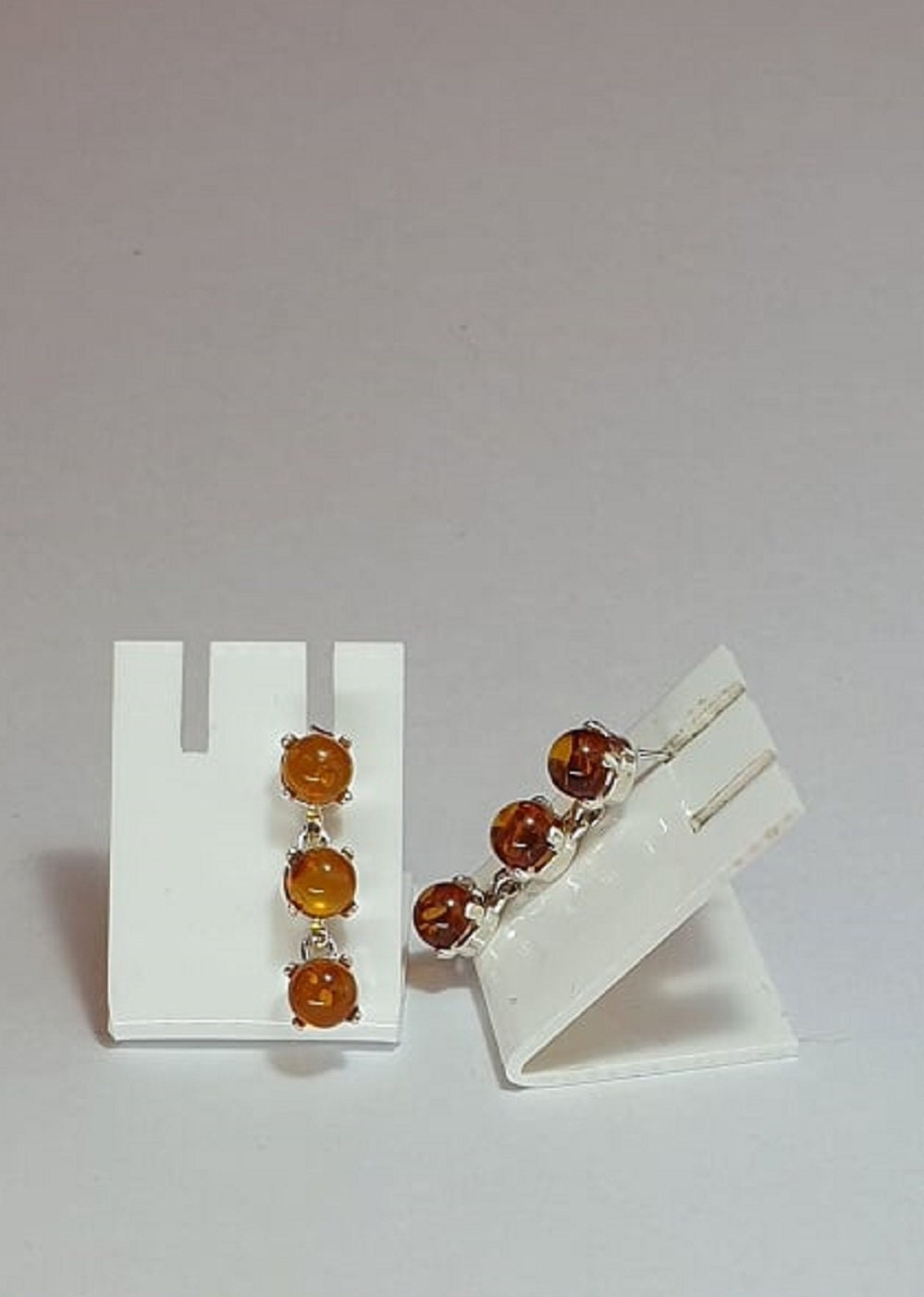 Bernstein Brisur 925 Silber Ohrstecker Ohrring Cabochon vom Balkikum Top Edel