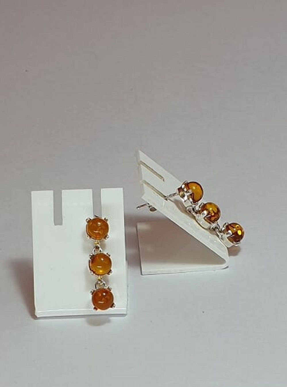 Bernstein Brisur 925 Silber Ohrstecker Ohrring Cabochon vom Balkikum Top Edel