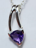 Edler 1,3 Carat Amethyst Anhanger 925 Silber Collier Kette violetter Edelstein