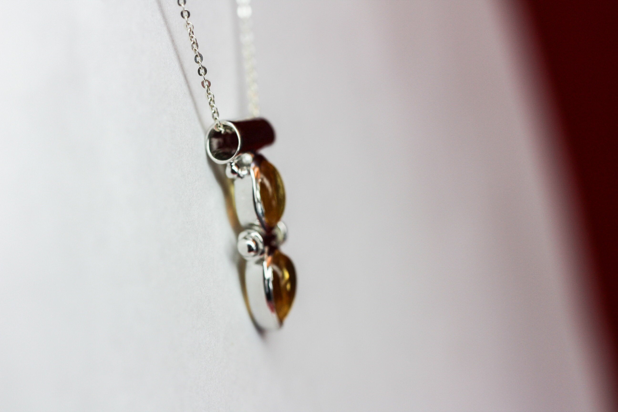 Design pur 2,85 Carat Citrin Cabochon Anhanger 925 Silber Collier Kette