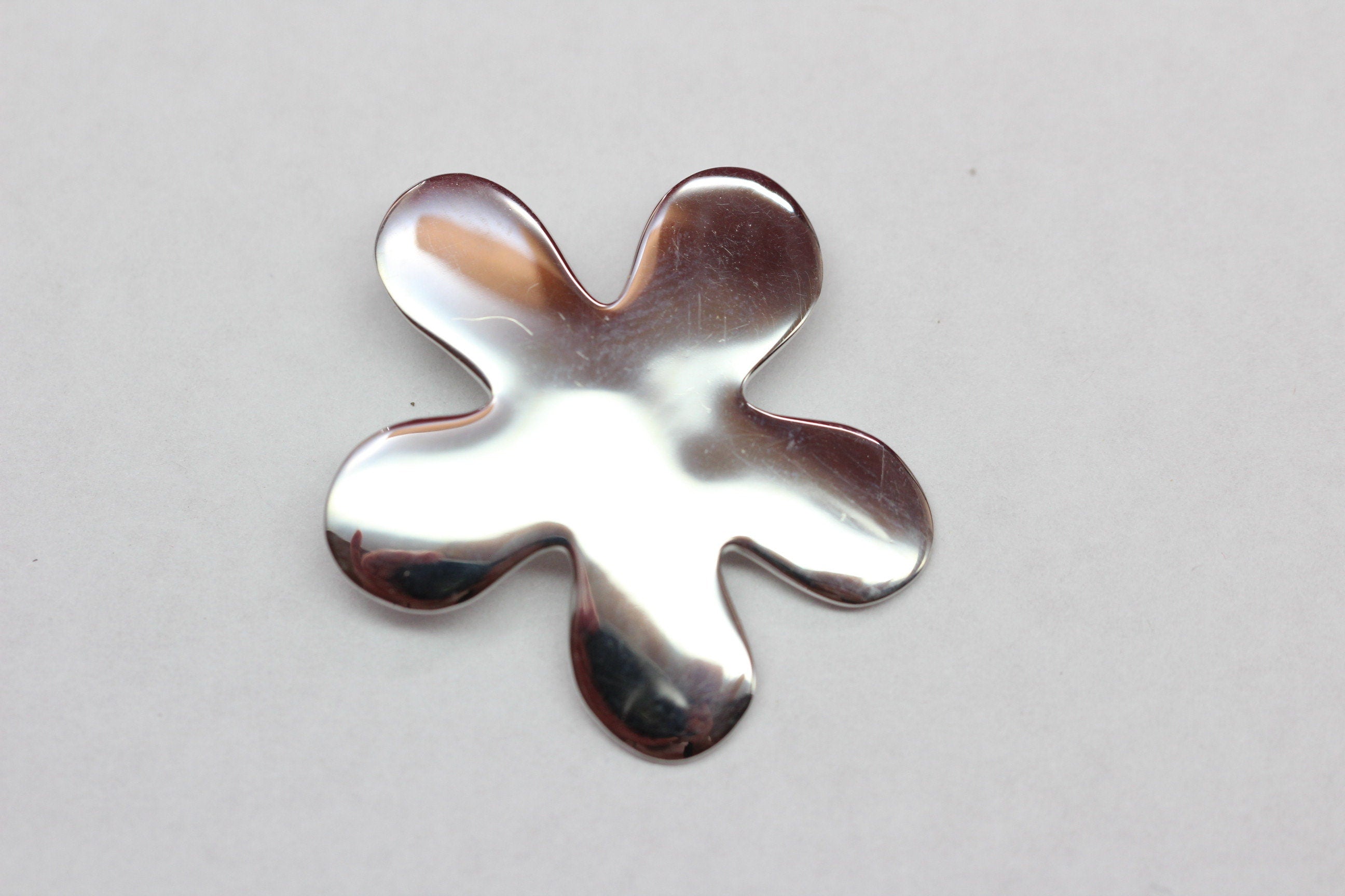 Blumen Anhänger Silber 925 Sterling  Designschmuck Hochglanz  Statement