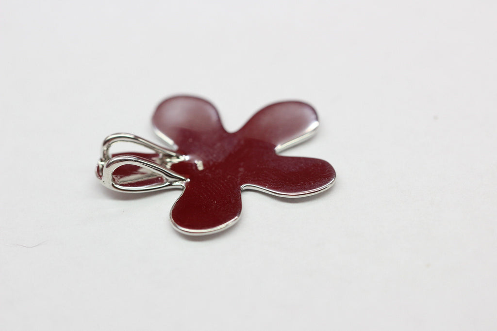 Blumen Anhänger Silber 925 Sterling  Designschmuck Hochglanz  Statement