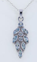 2,63 Carat Blautopas Designer Anhanger 925  Silber Collier Kette sky blue Topas