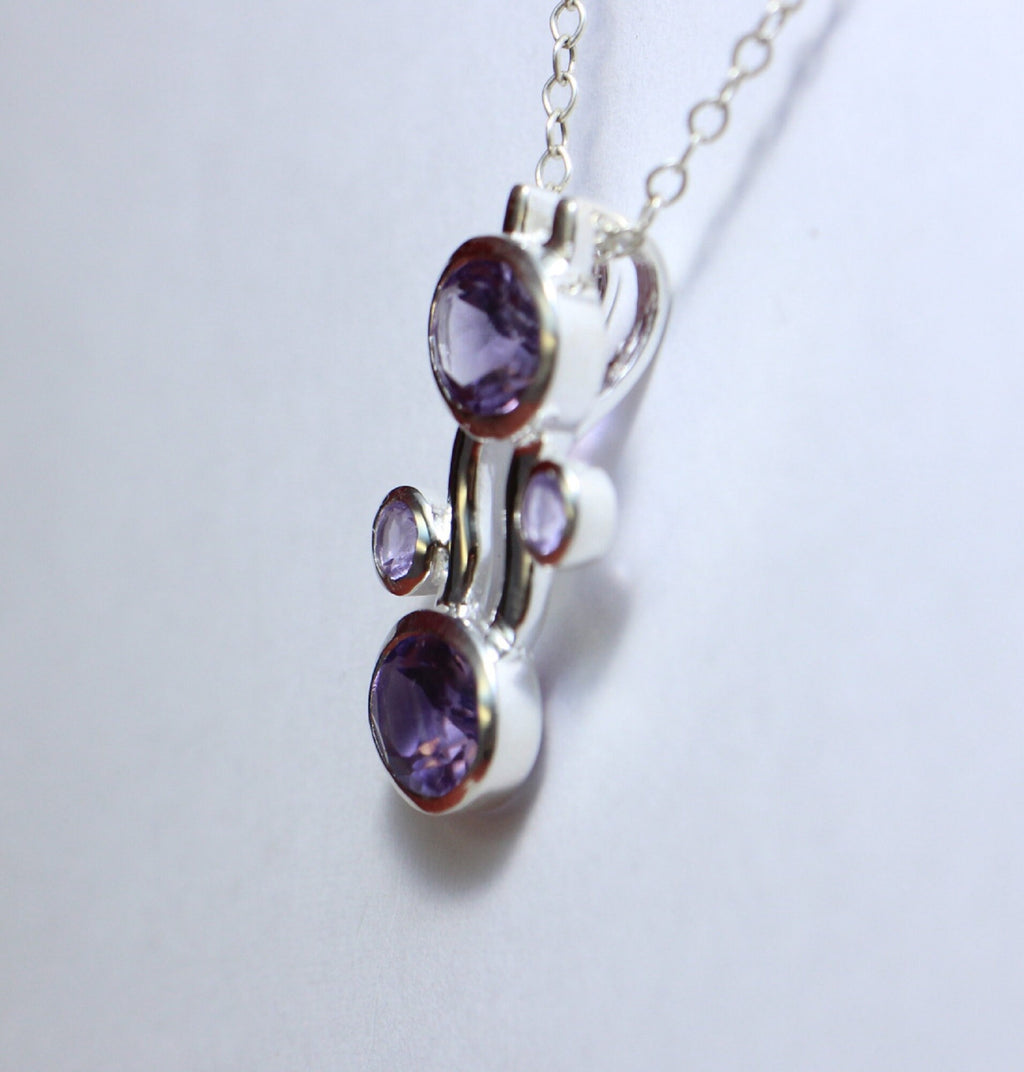 Designer 4,5 Carat Amethyst Anhanger Collier Kette Designschmuck Edelstein