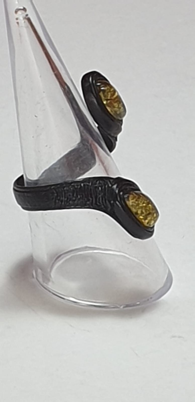 Cabochon Lederring Bernstein
