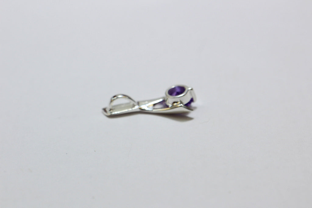 Edler 0,89 Carat Amethyst Anhanger 925 Silber Collier Kette violetter Edelstein Top