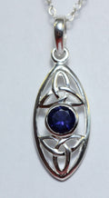 Design pur 0,9 Carat Iolitht Anhanger 925 Silber Wassersaphir Luchssaphir Top