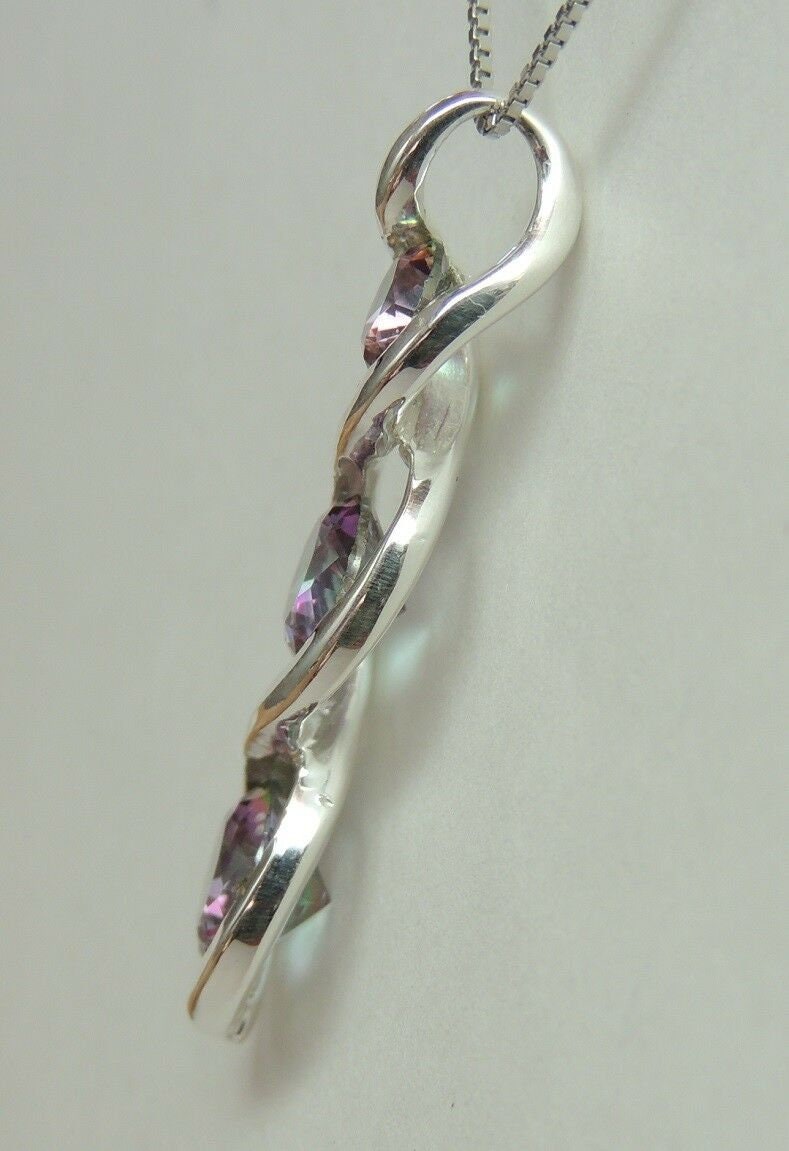 Edler 2,42 Carat funkelnder Mystiktopas Anhanger 925 Silber Topas Collier Kette