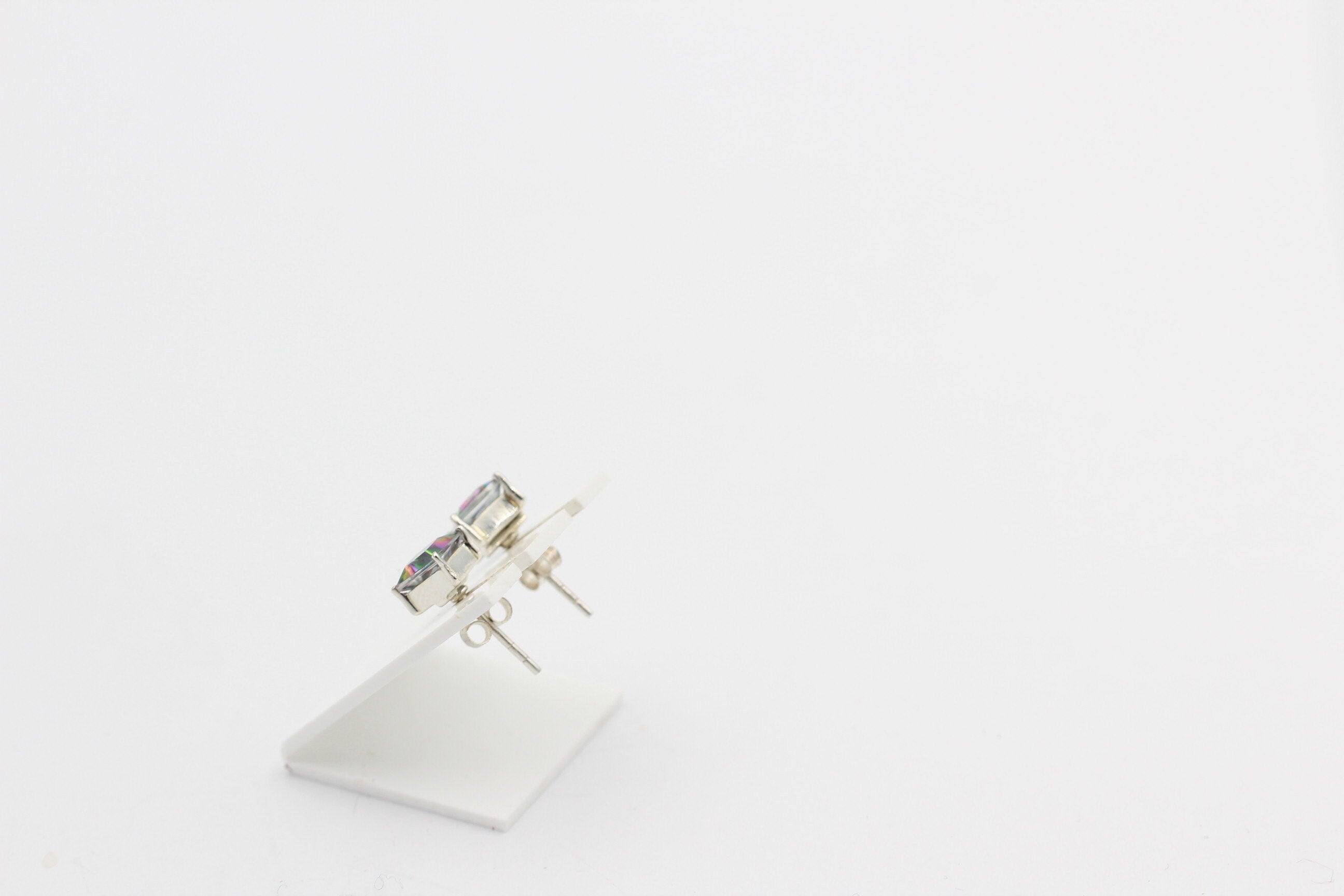 2,0 Carat Mystik Topas Ohrstecker 925 Silber mystischer Topas Ohrschmuck Unisex