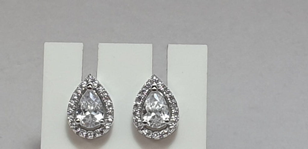Edle Zirkonia Ohrstecker 925 Silber Cubic ZIrkonia American Diamant Tropfen