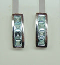 Edle 0,9 Carat Blautopas Square Ohrstecker 925 Silber Ohrring Ohrschmuck
