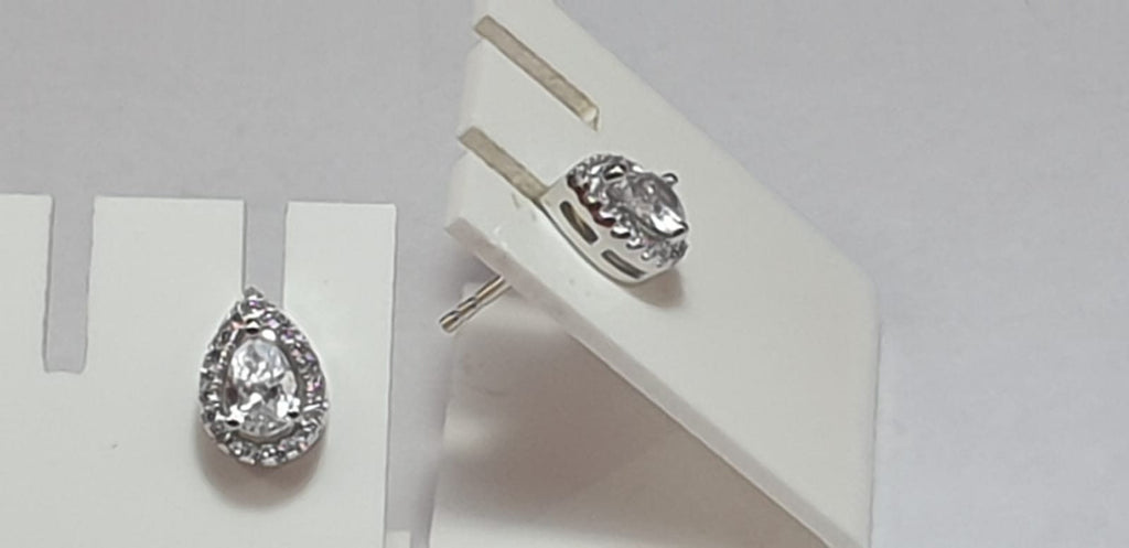 Edle Zirkonia Ohrstecker 925 Silber Cubic ZIrkonia American Diamant Tropfen