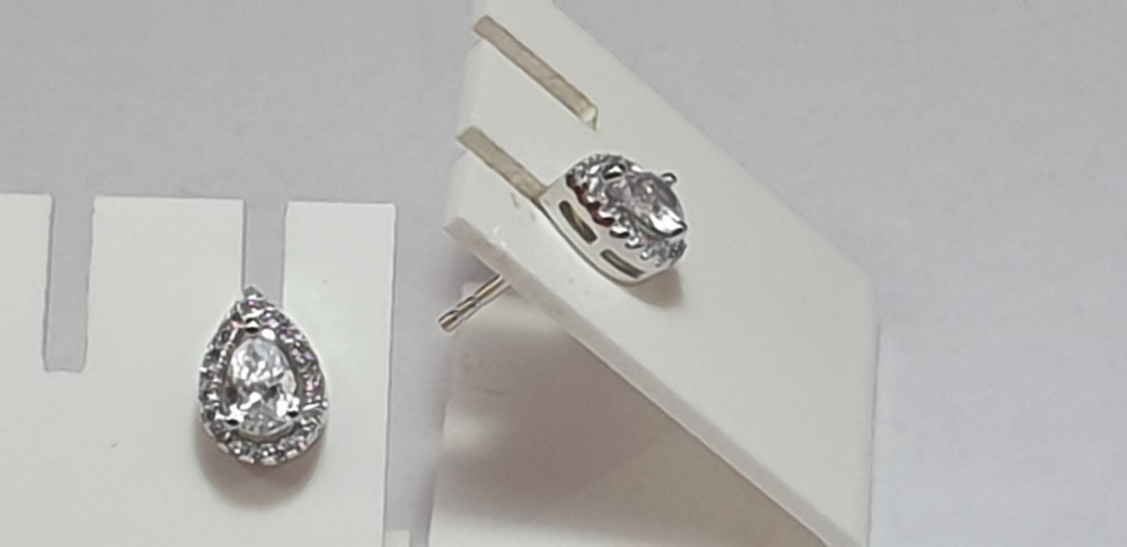 Edle Zirkonia Ohrstecker 925 Silber Cubic ZIrkonia American Diamant Tropfen