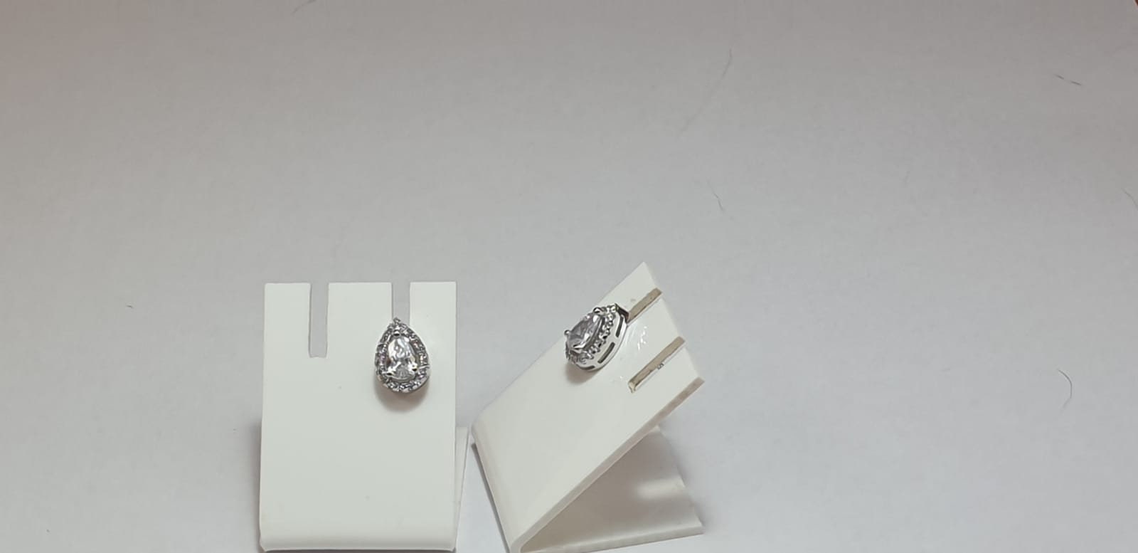 Edle Zirkonia Ohrstecker 925 Silber Cubic ZIrkonia American Diamant Tropfen