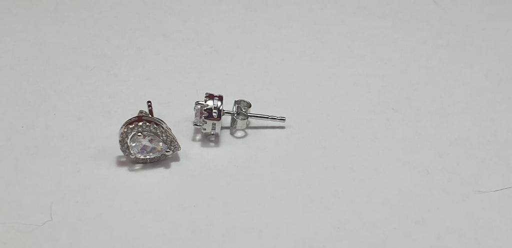 Edle Zirkonia Ohrstecker 925 Silber Cubic ZIrkonia American Diamant Tropfen