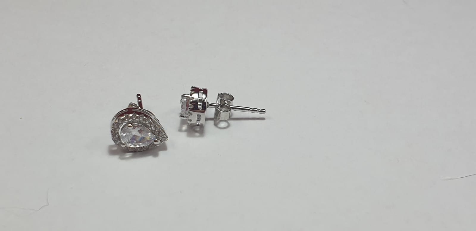Edle Zirkonia Ohrstecker 925 Silber Cubic ZIrkonia American Diamant Tropfen