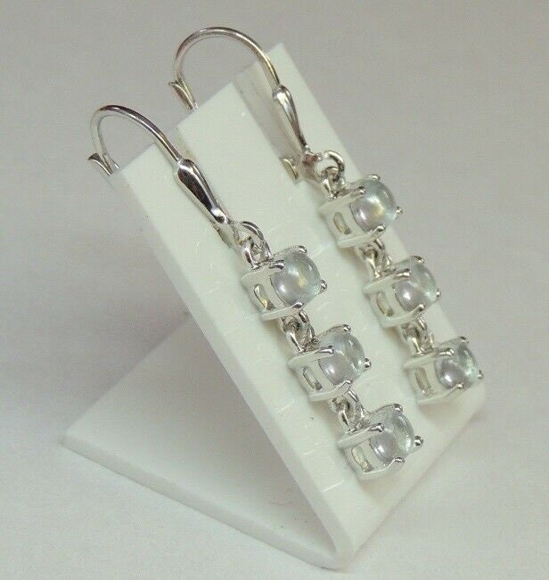 Edel 2,3 Carat Blautopas Brisur 925 Silber Ohrstecker Ohrring sky blue Topas Cab