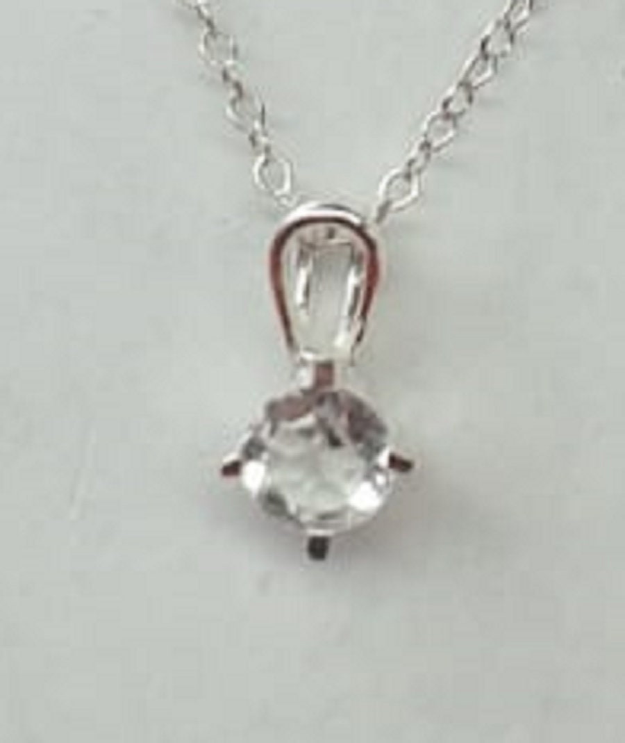 Edler 0,47 Carat weisstopast Anhanger 925 Silber Kette Collier weisser Topas