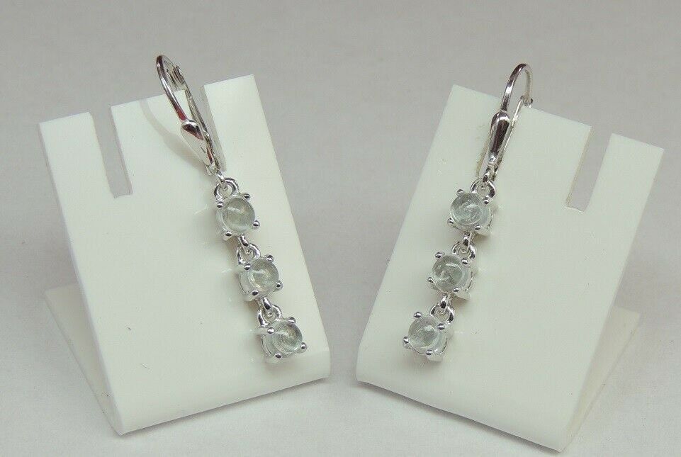 Edel 2,3 Carat Blautopas Brisur 925 Silber Ohrstecker Ohrring sky blue Topas Cab