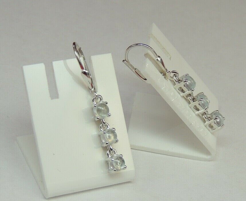 Edel 2,3 Carat Blautopas Brisur 925 Silber Ohrstecker Ohrring sky blue Topas Cab