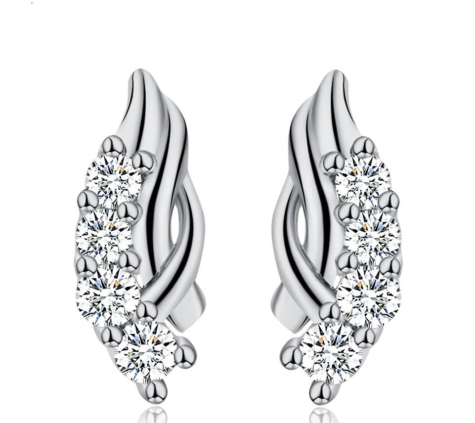Edle Zirkonia Ohrstecker 925 Silber Cubic Zircon American Diamant Top Edel