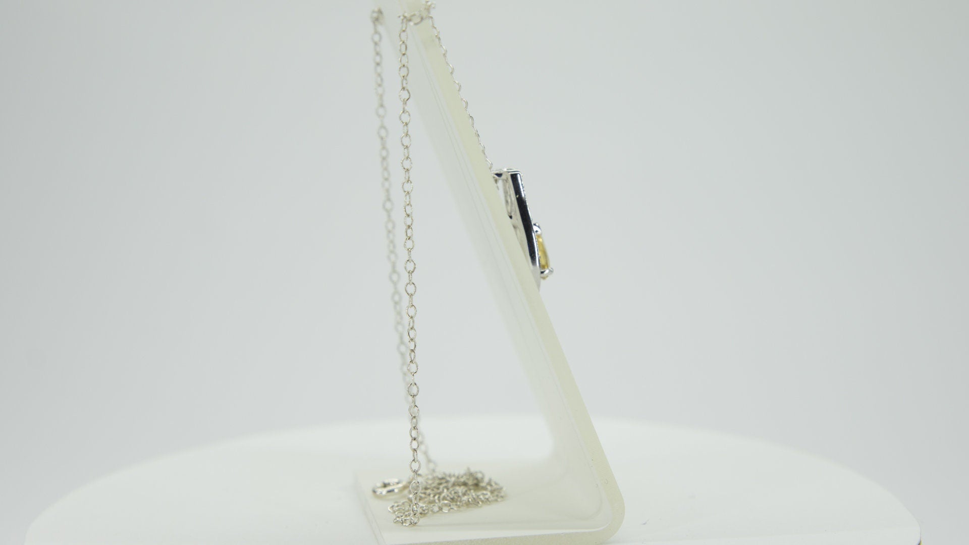0,65 Carat Citrin  Anhanger 925 Silber weisstopas 925 Silber Collier Kette