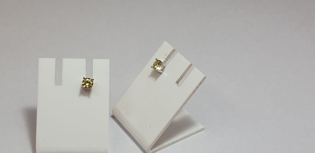 Edle Zirkonia Ohrstecker in gelb 925  Silber 4 mm Top  Ohrstecker