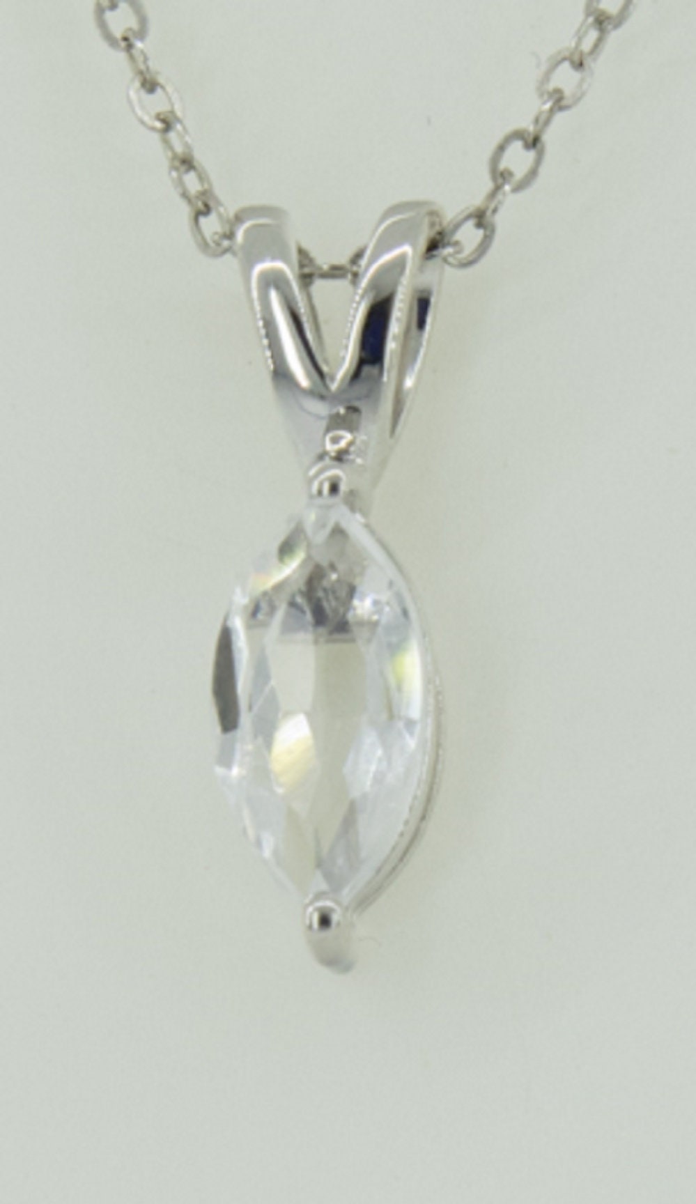 0,83 Carat weisstopas Anhanger 925 Silber Collier Kette weisser Topas Anhanger