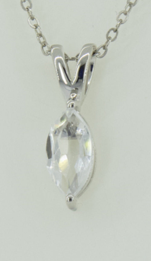0,83 Carat weisstopas Anhanger 925 Silber Collier Kette weisser Topas Anhanger