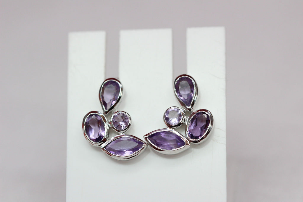 Edle 1,68 Carat Amethyst Ohrstecker romantik pur 925 Silber Ohrschmuck Top