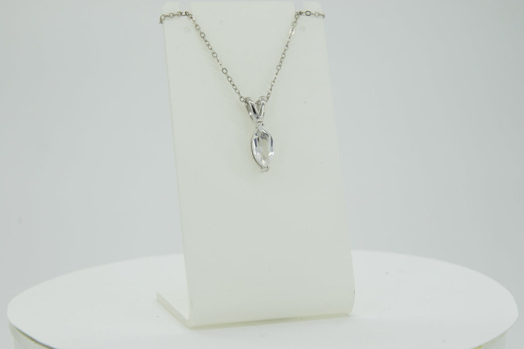 0,83 Carat weisstopas Anhanger 925 Silber Collier Kette weisser Topas Anhanger