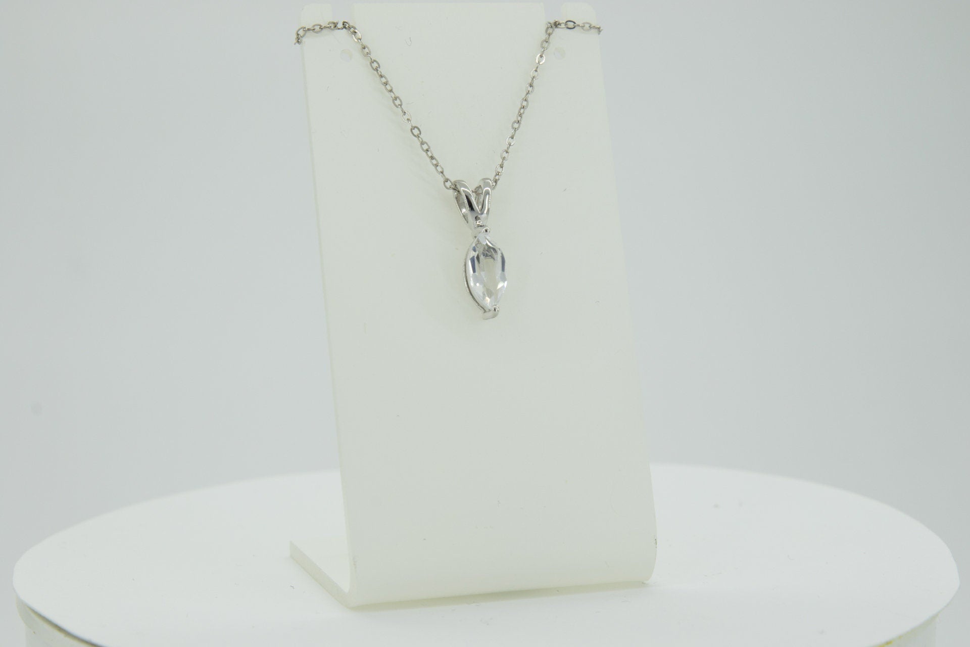 0,83 Carat weisstopas Anhanger 925 Silber Collier Kette weisser Topas Anhanger