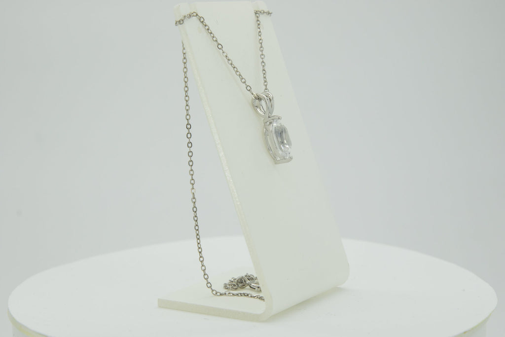 0,83 Carat weisstopas Anhanger 925 Silber Collier Kette weisser Topas Anhanger