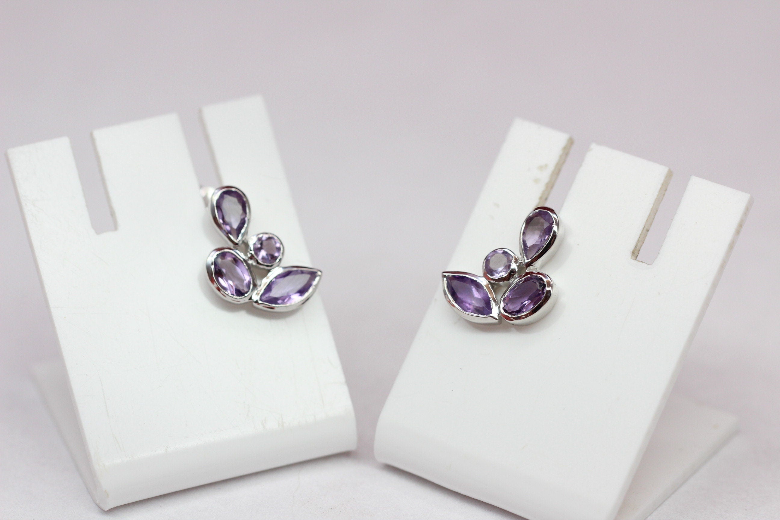 Edle 1,68 Carat Amethyst Ohrstecker romantik pur 925 Silber Ohrschmuck Top