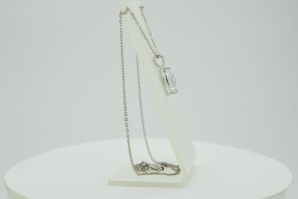 0,83 Carat weisstopas Anhanger 925 Silber Collier Kette weisser Topas Anhanger