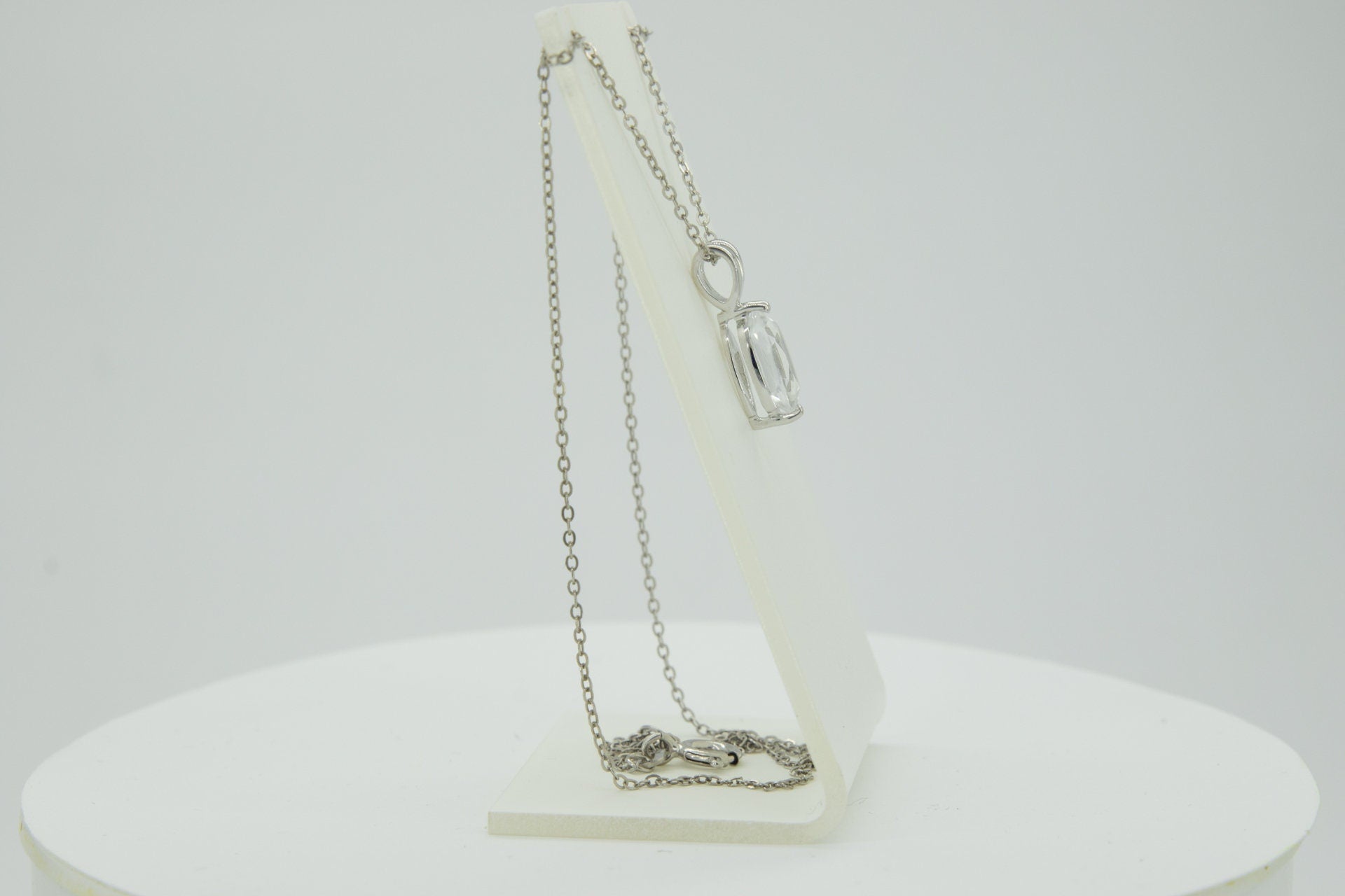 0,83 Carat weisstopas Anhanger 925 Silber Collier Kette weisser Topas Anhanger