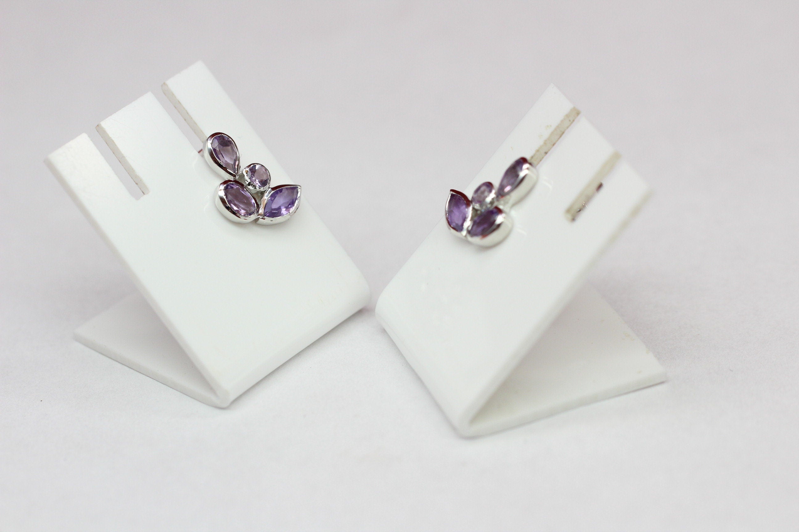 Edle 1,68 Carat Amethyst Ohrstecker romantik pur 925 Silber Ohrschmuck Top