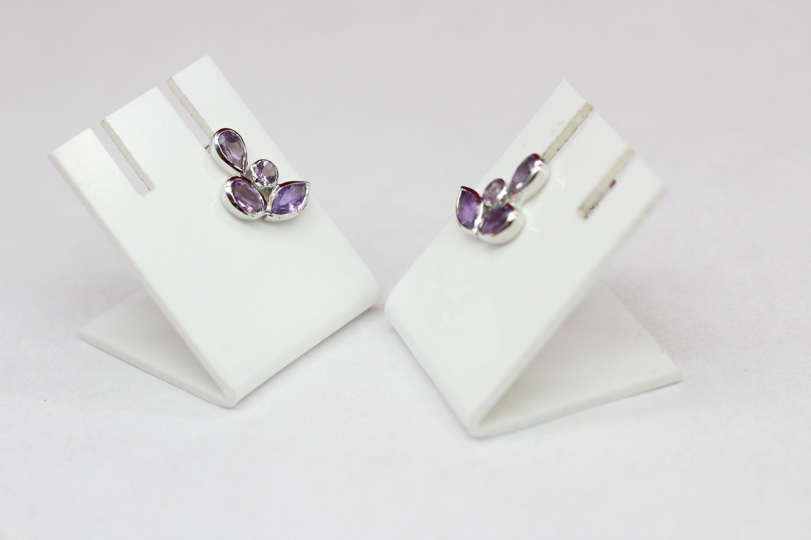 Edle 1,68 Carat Amethyst Ohrstecker romantik pur 925 Silber Ohrschmuck Top