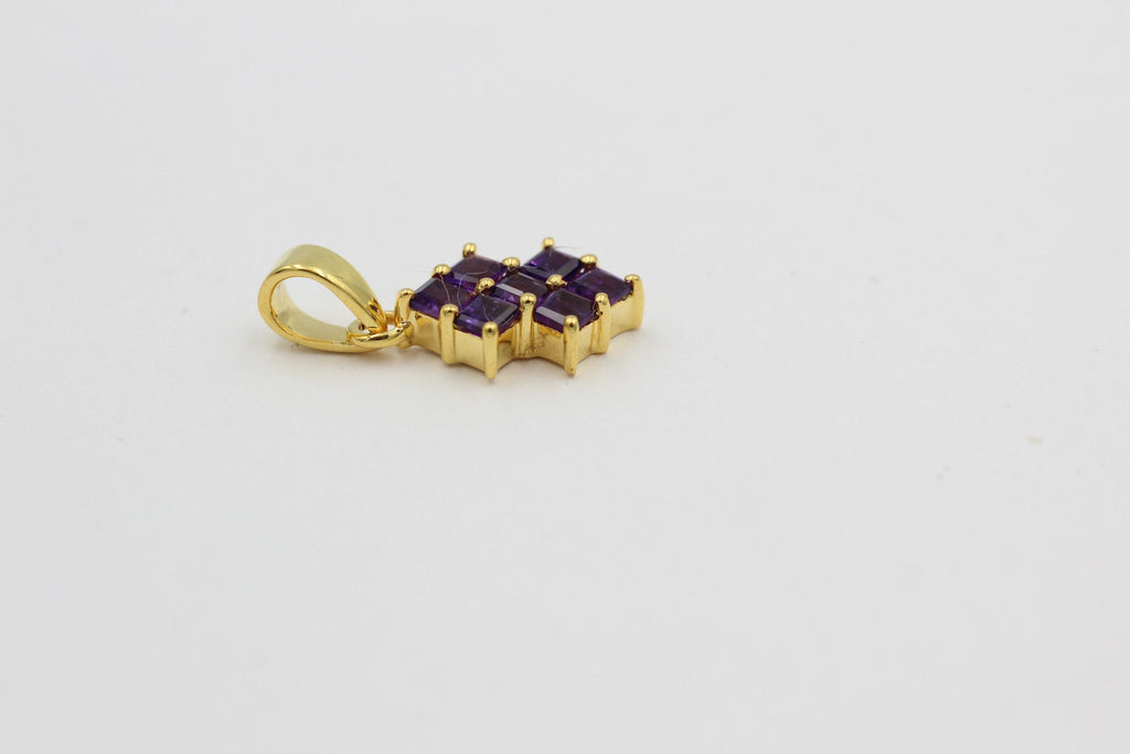 Edler 1,9 Amethyst Anhänger 925 Silber Collier Kette violetter Edelstein verg.