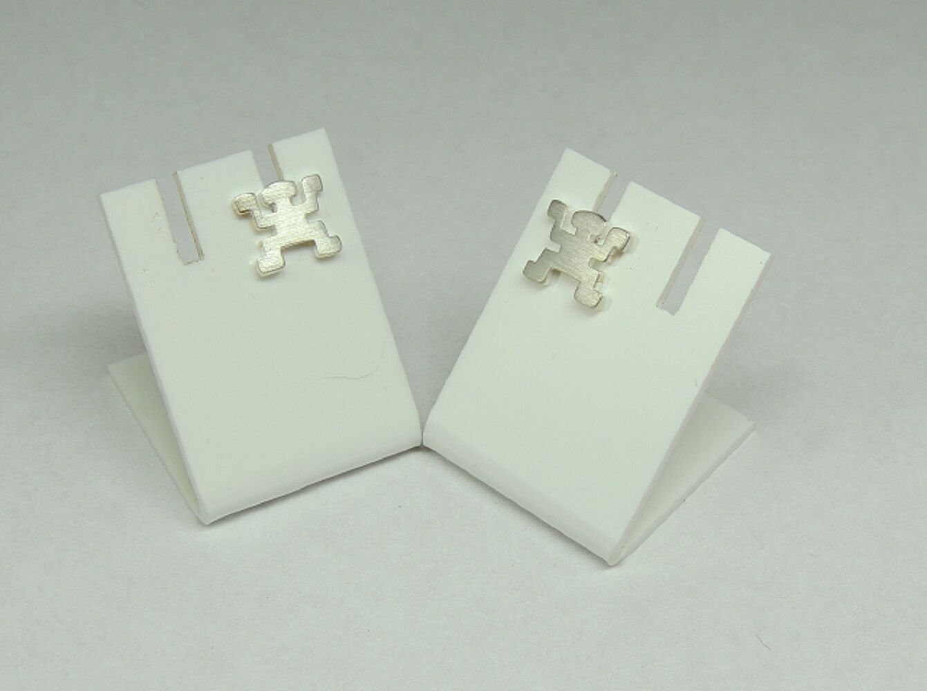Ohrstecker Figur Mann 925 Silber Ohrring  mattiert Unisex SONDERPOSTEN