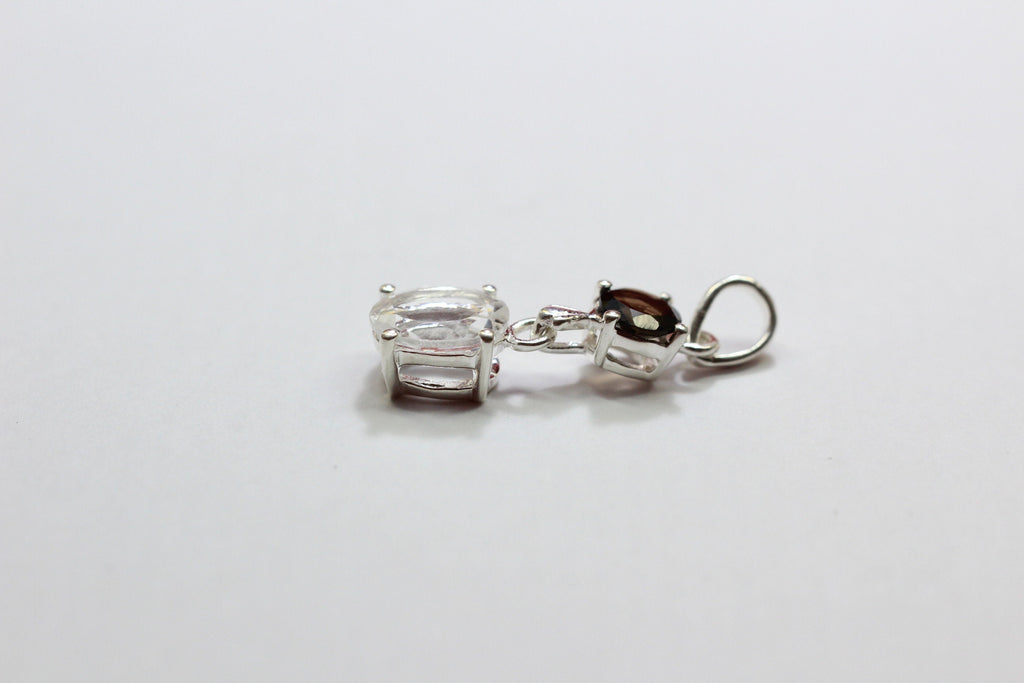 Edler 3,39 Carat weisstopas Rauchquarz Anhanger 925 Silber Collier Kette Topas