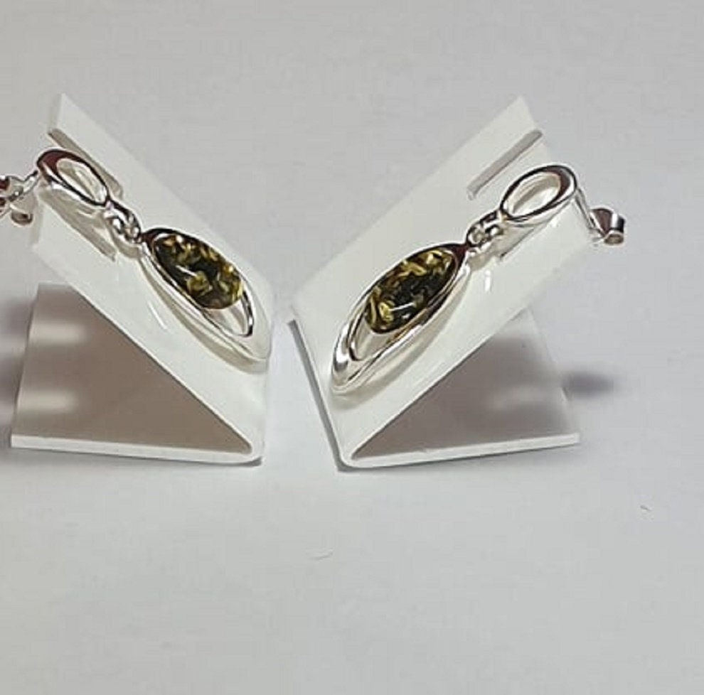 Bernstein Ohrstecker 925 Silber echter Bernstein aus Litauen Ohrhanger top Edel