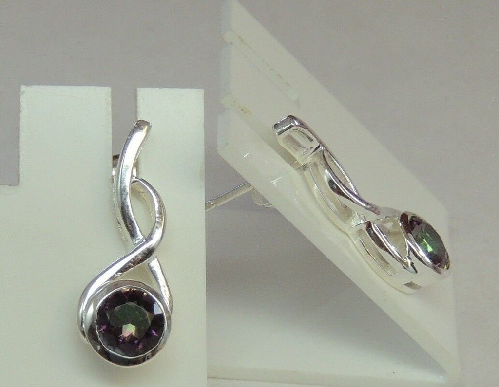 Edle 1,38 Carat Mystik Topas Ohrstecker 925 Silber Ohrschmuck Mystictopas