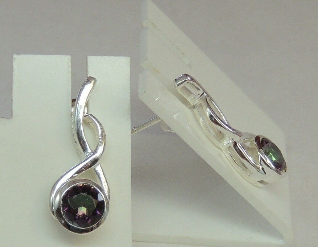 Edle 1,38 Carat Mystik Topas Ohrstecker 925 Silber Ohrschmuck Mystictopas