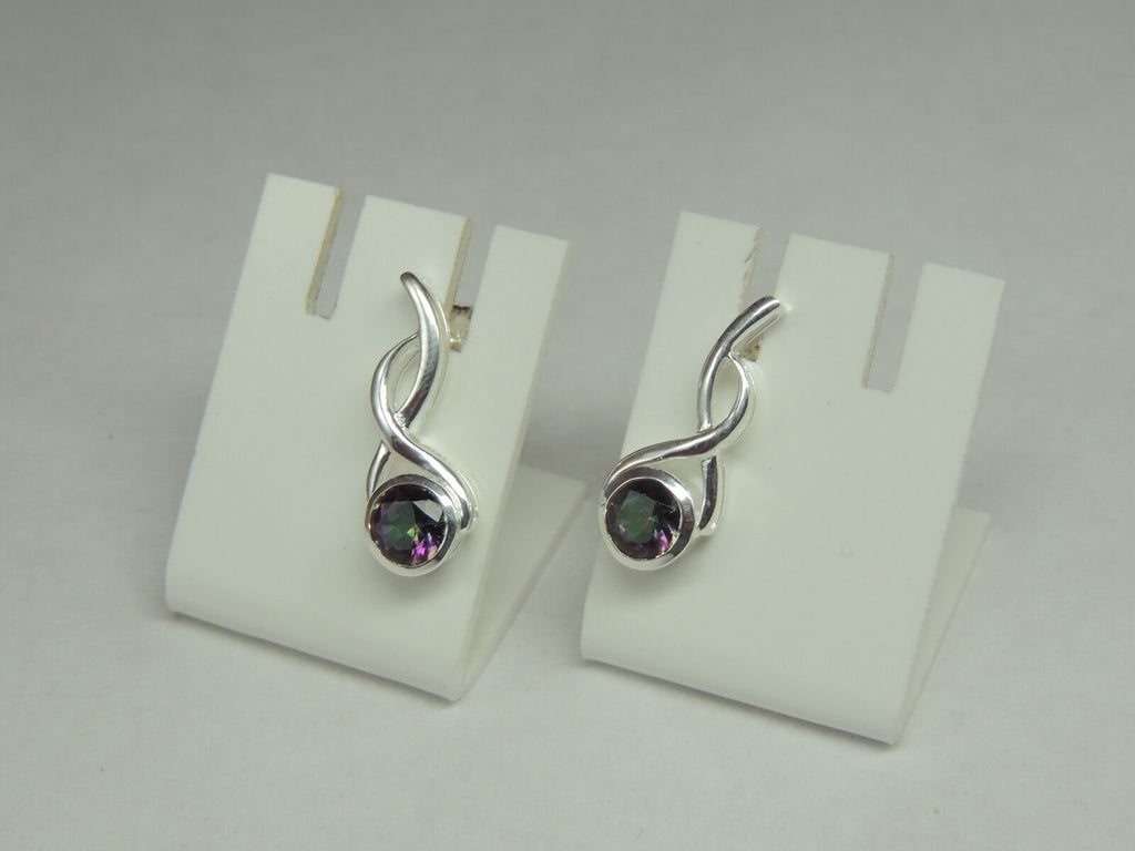 Edle 1,38 Carat Mystik Topas Ohrstecker 925 Silber Ohrschmuck Mystictopas