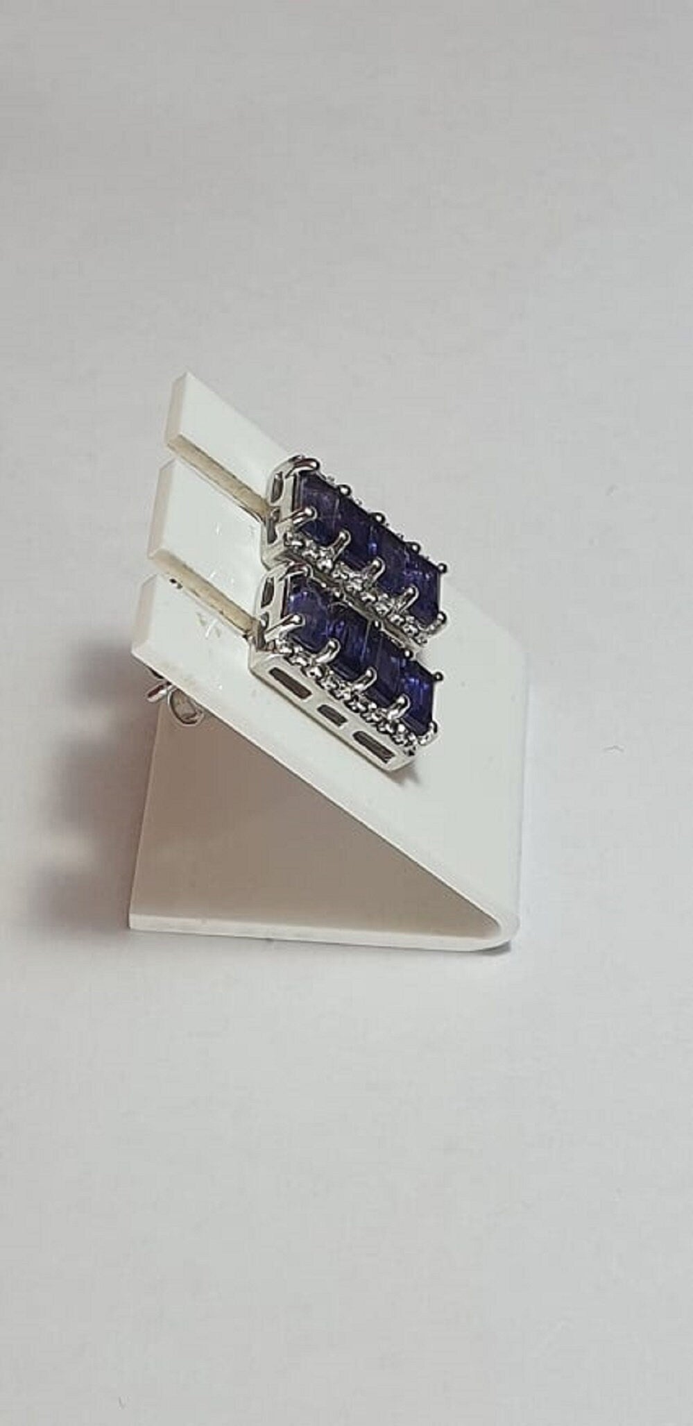 2,0 Carat Iolith Ohrstecker 925 Silber Ohrring Wassersahpir Luchssaphir Edel