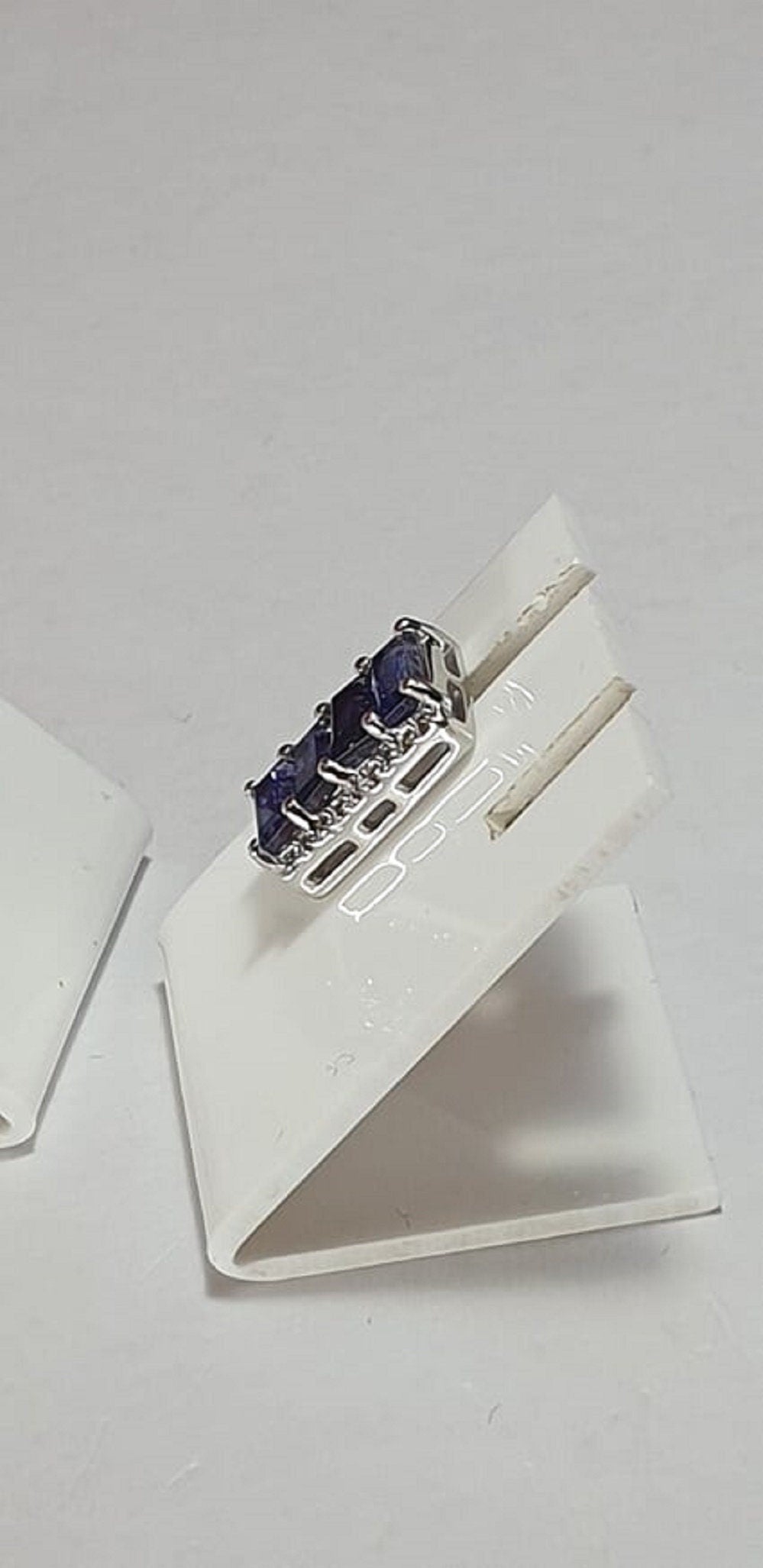 2,0 Carat Iolith Ohrstecker 925 Silber Ohrring Wassersahpir Luchssaphir Edel